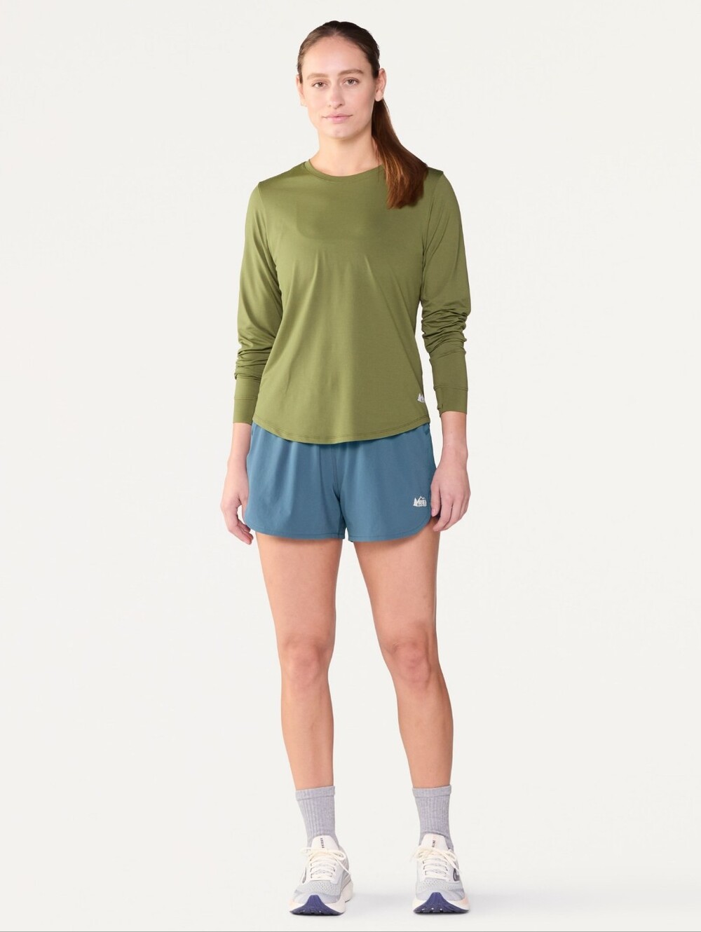 BN REI Co OP Active Pursuits running shorts 4.5" inseam Saragasso Sea blue